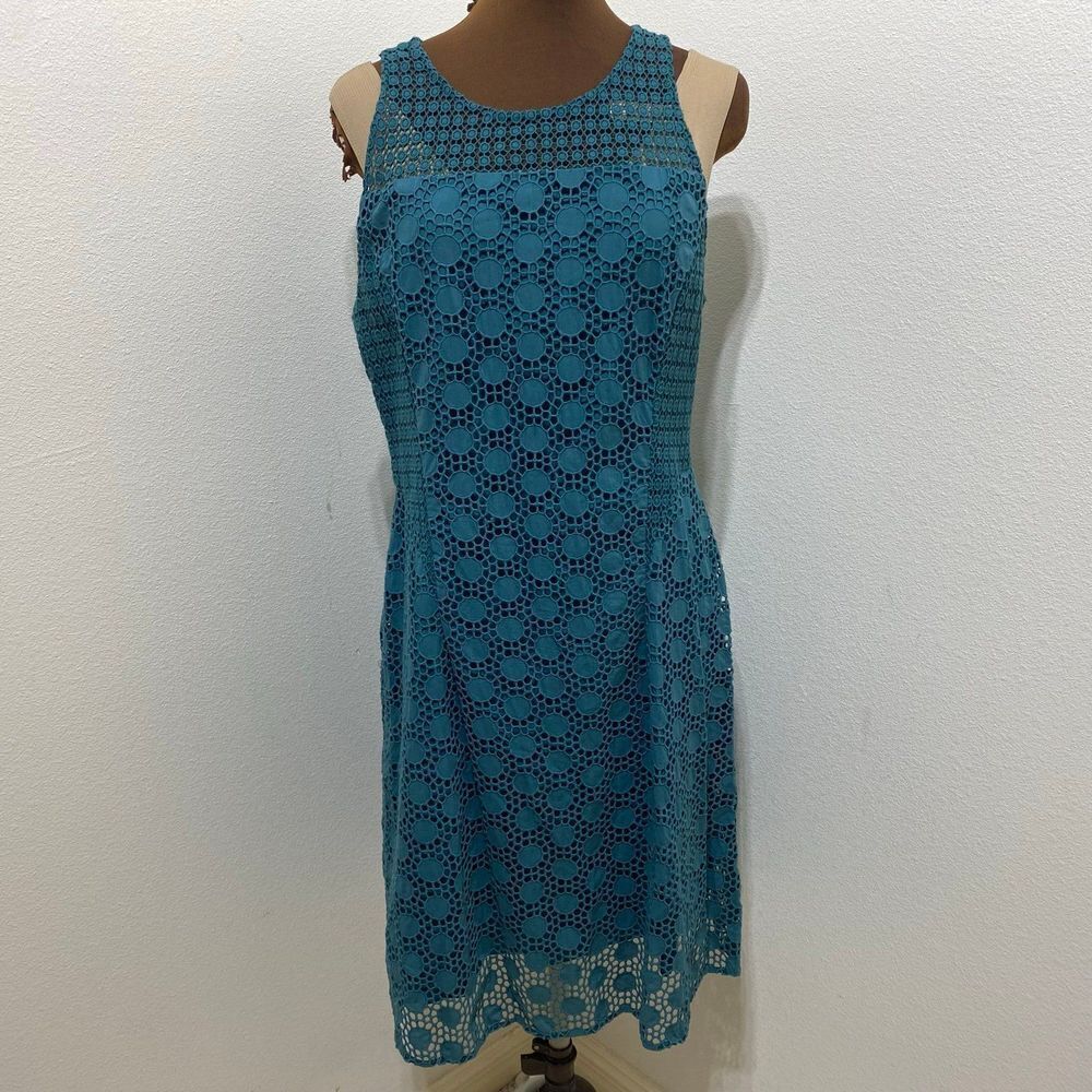 Tory Burch Hallie Broderie Anglaise A-Line Honeycomb Lace Dress No Size Tag